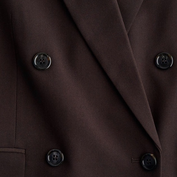 H&M Dark Brown Double-Breasted Women's Blazer - Picture 4 of 5